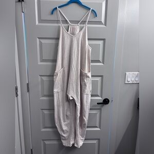 FP Movement Hot Shot Romper Onesie Jumpsuit X-Small XS Cream Tan Off White Beige